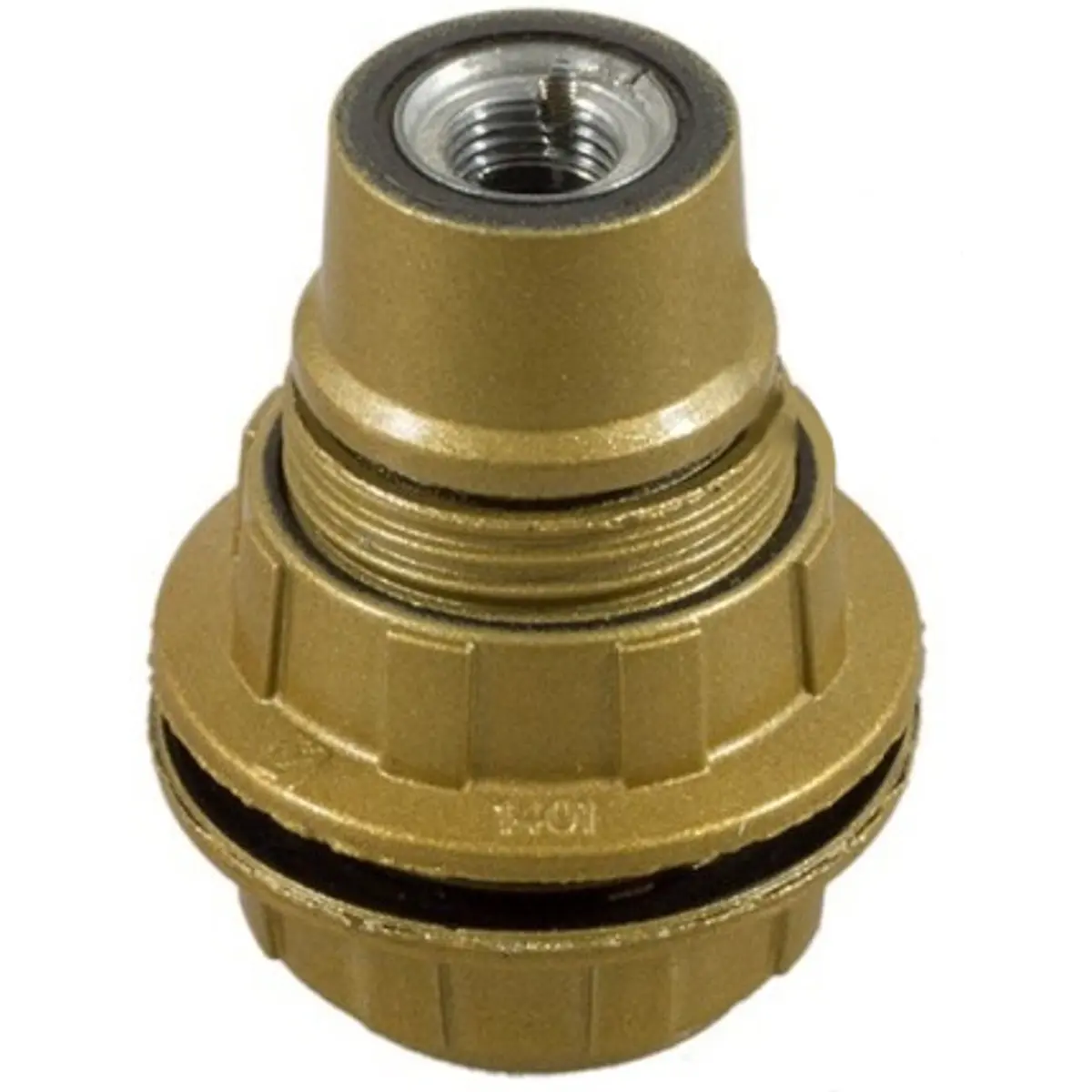 (imagem para) Suporte para lâmpada E14, todo roscado, com 2 anilhas - dourado
